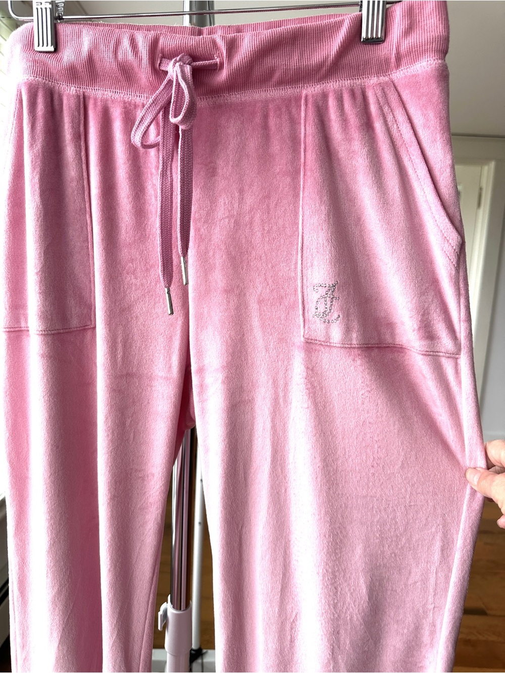 Juicy Couture Pink Velour Lounge Pants with Drawstring